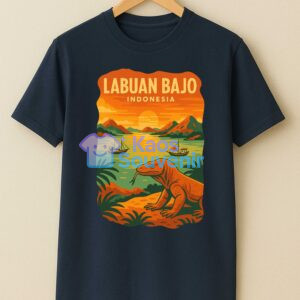 Kaos Souvenir Labuan Bajo – Komodo & Sunset Indonesia, Navy